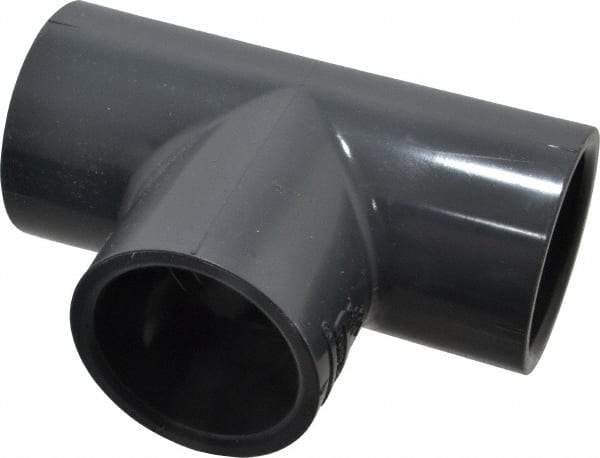 Value Collection - 1-1/4" PVC Plastic Pipe Tee - Schedule 80, Slip x Slip x Slip End Connections - Benchmark Tooling