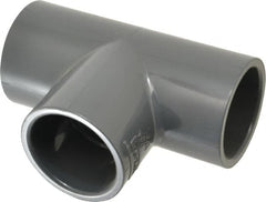 Value Collection - 1-1/2" PVC Plastic Pipe Tee - Schedule 80, Slip x Slip x Slip End Connections - Benchmark Tooling
