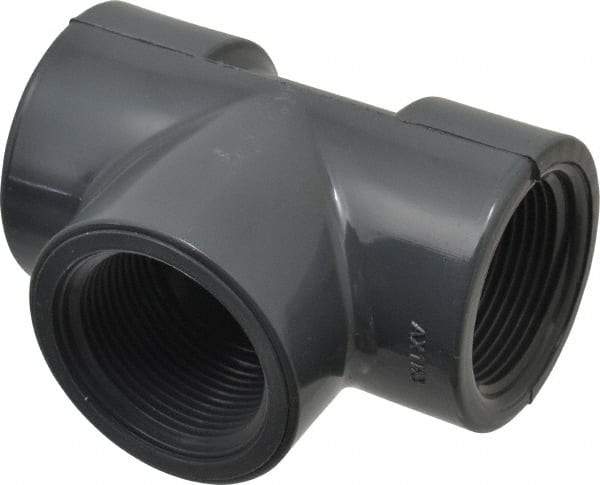 Value Collection - 1-1/4" PVC Plastic Pipe Tee - Schedule 80, FIPT x FIPT x FIPT End Connections - Benchmark Tooling