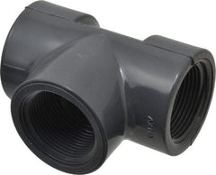Value Collection - 1-1/4" PVC Plastic Pipe Tee - Schedule 80, FIPT x FIPT x FIPT End Connections - Benchmark Tooling