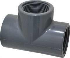Value Collection - 1-1/2" PVC Plastic Pipe Tee - Schedule 80, FIPT x FIPT x FIPT End Connections - Benchmark Tooling
