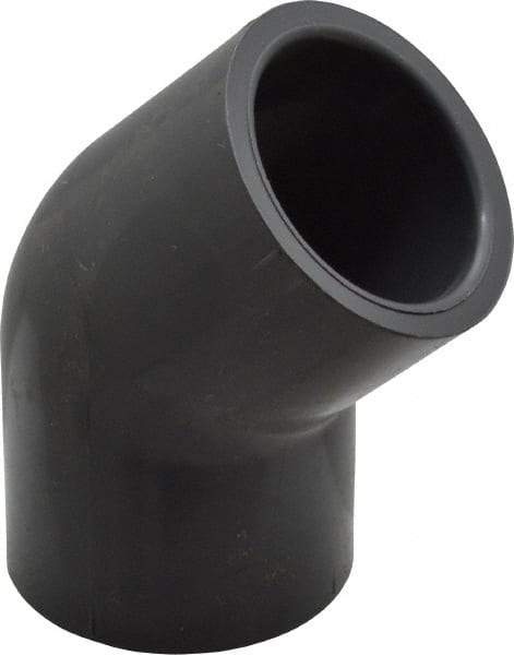Value Collection - 1" PVC Plastic Pipe 45° Elbow - Schedule 80, Slip x Slip End Connections - Benchmark Tooling