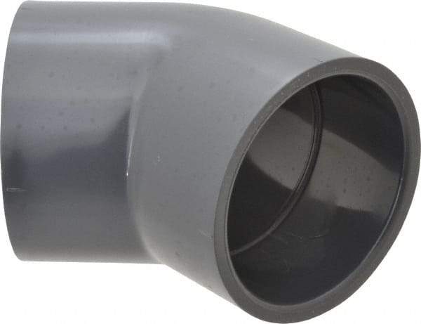 Value Collection - 3" PVC Plastic Pipe 45° Elbow - Schedule 80, Slip x Slip End Connections - Benchmark Tooling