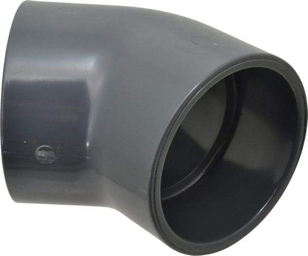 Value Collection - 4" PVC Plastic Pipe 45° Elbow - Schedule 80, Slip x Slip End Connections - Benchmark Tooling