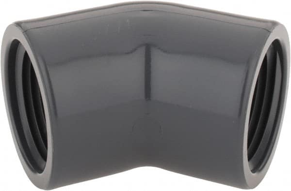 Value Collection - 3/4" PVC Plastic Pipe 45° Elbow - Schedule 80, FIPT x FIPT End Connections - Benchmark Tooling
