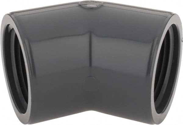 Value Collection - 1" PVC Plastic Pipe 45° Elbow - Schedule 80, FIPT x FIPT End Connections - Benchmark Tooling