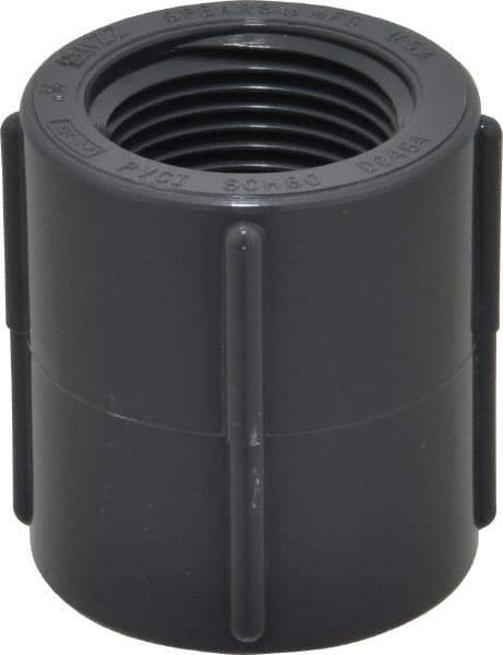 Value Collection - 3/4" PVC Plastic Pipe Coupling - Schedule 80, FIPT x FIPT End Connections - Benchmark Tooling
