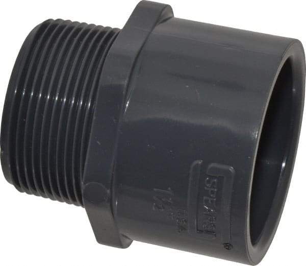 Value Collection - 1-1/2" PVC Plastic Pipe Male Adapter - Schedule 80, Slip x MIPT End Connections - Benchmark Tooling
