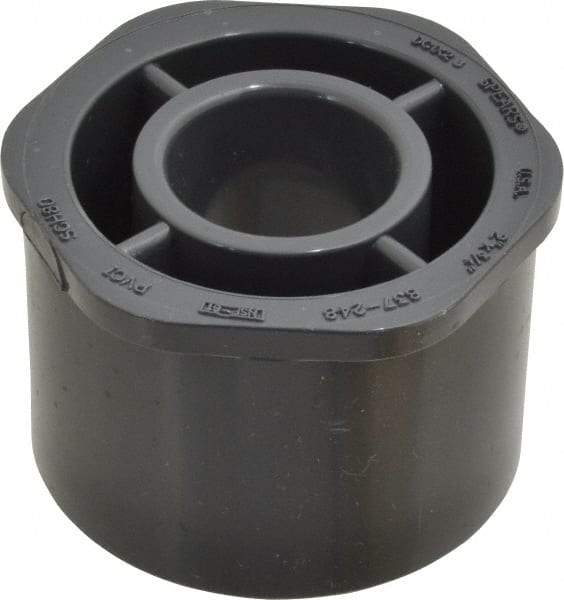 Value Collection - 2 x 3/4" PVC Plastic Pipe Bushing - Schedule 80, Spig x Slip End Connections - Benchmark Tooling