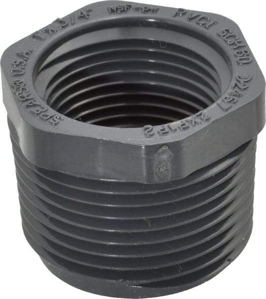 Value Collection - 1 x 3/4" PVC Plastic Pipe Bushing - Schedule 80, MIPT x FIPT End Connections - Benchmark Tooling