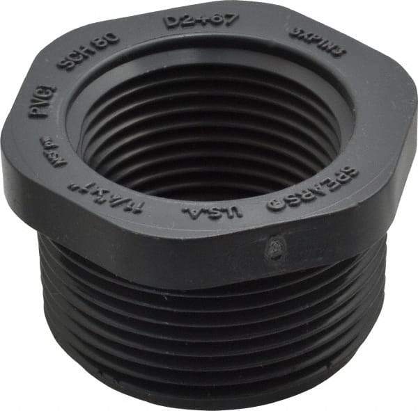 Value Collection - 1-1/4 x 1" PVC Plastic Pipe Bushing - Schedule 80, MIPT x FIPT End Connections - Benchmark Tooling