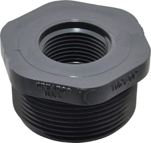 Value Collection - 1-1/2 x 3/4" PVC Plastic Pipe Bushing - Schedule 80, MIPT x FIPT End Connections - Benchmark Tooling