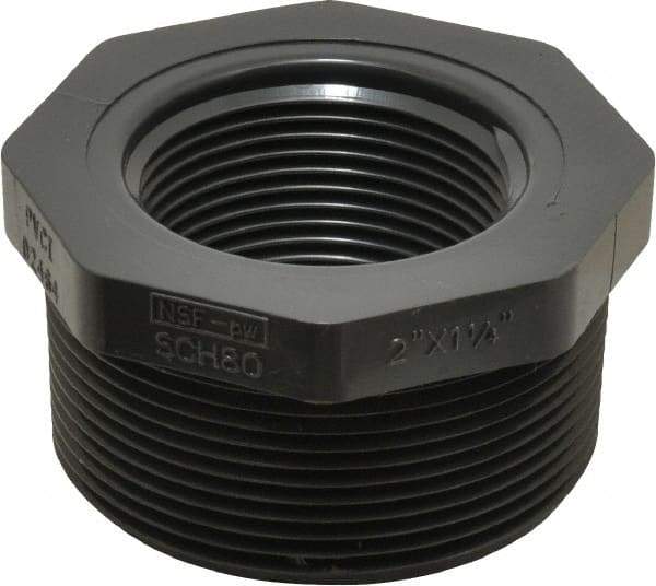 Value Collection - 2 x 1-1/4" PVC Plastic Pipe Bushing - Schedule 80, MIPT x FIPT End Connections - Benchmark Tooling