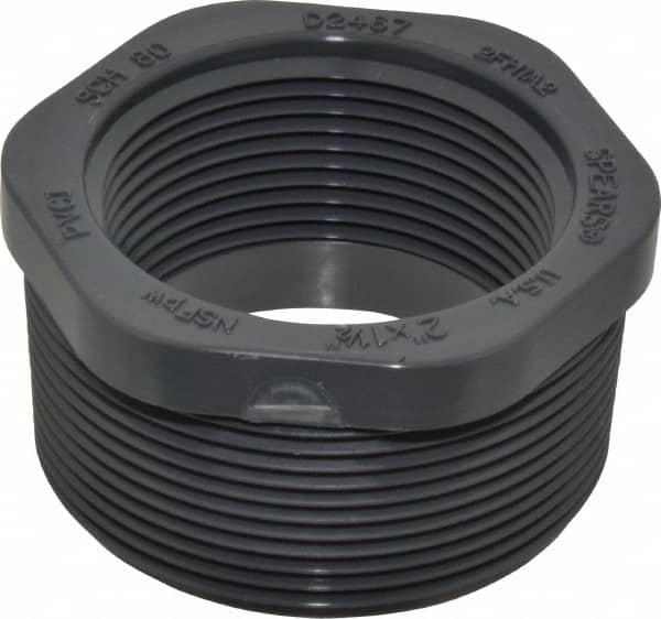 Value Collection - 2 x 1-1/2" PVC Plastic Pipe Bushing - Schedule 80, MIPT x FIPT End Connections - Benchmark Tooling