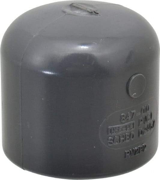 Value Collection - 1" PVC Plastic Pipe End Cap - Schedule 80, Slip End Connections - Benchmark Tooling