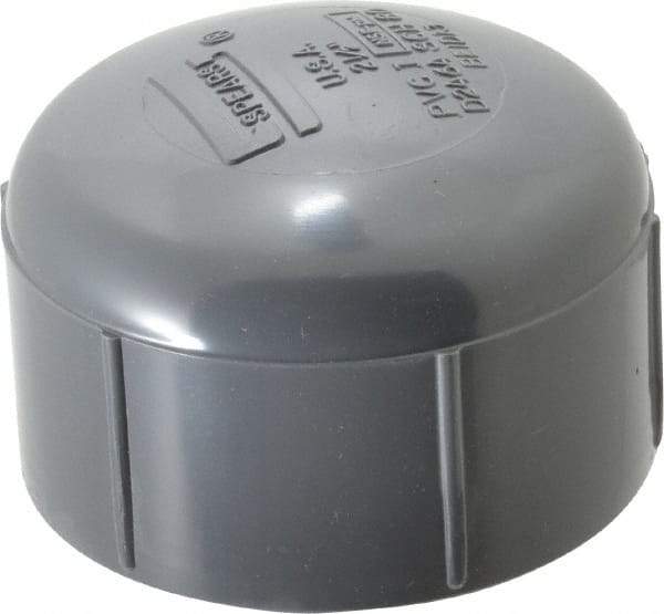 Value Collection - 2-1/2" PVC Plastic Pipe End Cap - Schedule 80, FIPT End Connections - Benchmark Tooling