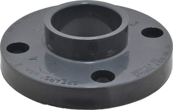 Value Collection - 2" PVC Plastic Pipe Flange (One Piece) - Schedule 80, Slip End Connections - Benchmark Tooling