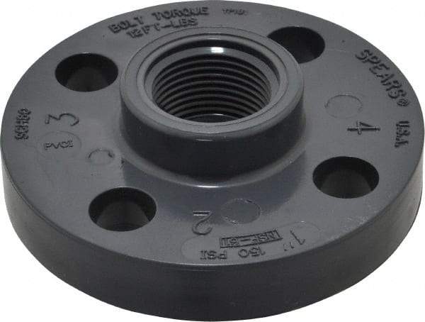 Value Collection - 1" PVC Plastic Pipe Flange (One Piece) - Schedule 80, FIPT End Connections - Benchmark Tooling