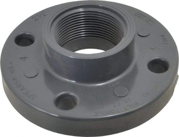 Value Collection - 2-1/2" PVC Plastic Pipe Flange (One Piece) - Schedule 80, FIPT End Connections - Benchmark Tooling