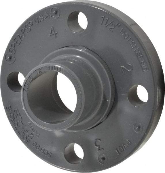 Value Collection - 1-1/2" PVC Plastic Pipe Flange (Two Piece) - Schedule 80, Spig End Connections - Benchmark Tooling