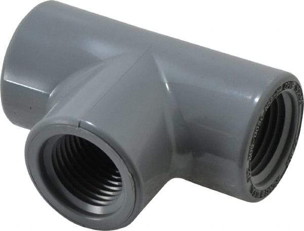 Value Collection - 1/2" CPVC Plastic Pipe Tee - Schedule 80, FIPT x FIPT x FIPT End Connections - Benchmark Tooling
