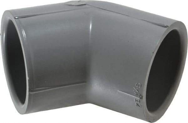 Value Collection - 1-1/4" CPVC Plastic Pipe 45° Elbow - Schedule 80, Slip x Slip End Connections - Benchmark Tooling