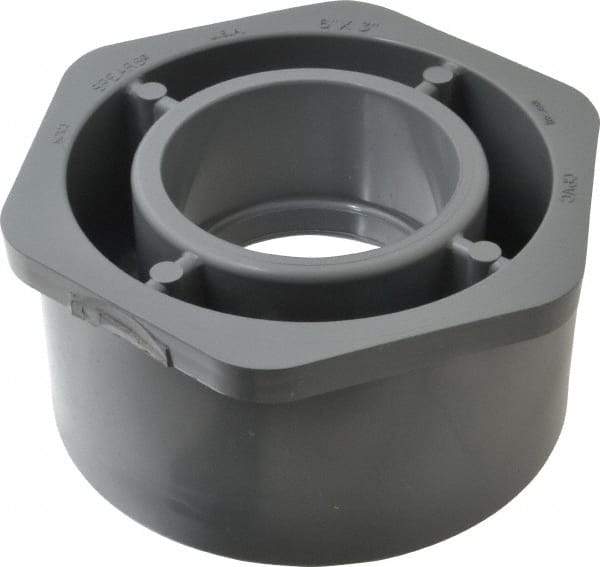 Value Collection - 6 x 3" CPVC Plastic Pipe Bushing - Schedule 80, Spig x Slip End Connections - Benchmark Tooling