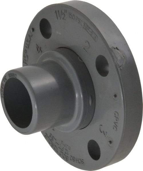 Value Collection - 1-1/2" CPVC Plastic Pipe Flange (Two Piece) - Schedule 80, Spig End Connections - Benchmark Tooling