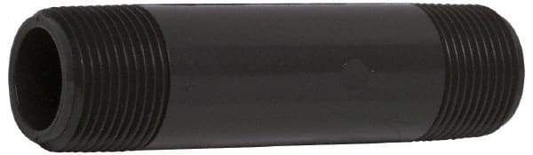 Value Collection - 1-1/2" Pipe, 4-1/2" Long PVC Threaded Plastic Pipe Nipple - Schedule 80, Gray - Benchmark Tooling