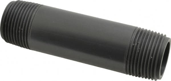 Value Collection - 1" Pipe, 4-1/2" Long PVC Threaded Plastic Pipe Nipple - Schedule 80, Gray - Benchmark Tooling