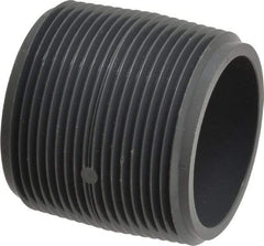 Value Collection - 1-1/2" Pipe, 1-3/4" Long PVC Threaded Plastic Pipe Nipple - Schedule 80, Gray - Benchmark Tooling