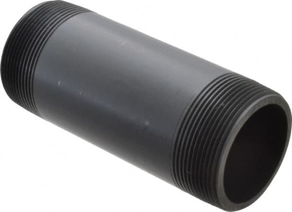 Value Collection - 2" Pipe, 5-1/2" Long PVC Threaded Plastic Pipe Nipple - Schedule 80, Gray - Benchmark Tooling