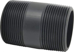 Value Collection - 2-1/2" Pipe, 4" Long PVC Threaded Plastic Pipe Nipple - Schedule 80, Gray - Benchmark Tooling