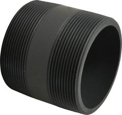Value Collection - 4" Pipe, 4" Long PVC Threaded Plastic Pipe Nipple - Schedule 80, Gray - Benchmark Tooling