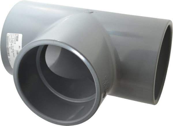 Value Collection - 6" CPVC Plastic Pipe Tee - Schedule 80, Slip x Slip x Slip End Connections - Benchmark Tooling