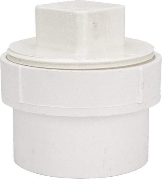 B&K Mueller - 3", PVC Drain, Waste & Vent Pipe Cleanout Adapter - Spig x CO with Plug - Benchmark Tooling