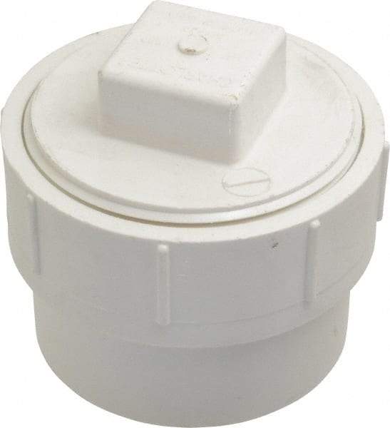 B&K Mueller - 4", PVC Drain, Waste & Vent Pipe Cleanout Adapter - Spig x CO with Plug - Benchmark Tooling