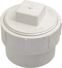 B&K Mueller - 4", PVC Drain, Waste & Vent Pipe Cleanout Adapter - Spig x CO with Plug - Benchmark Tooling