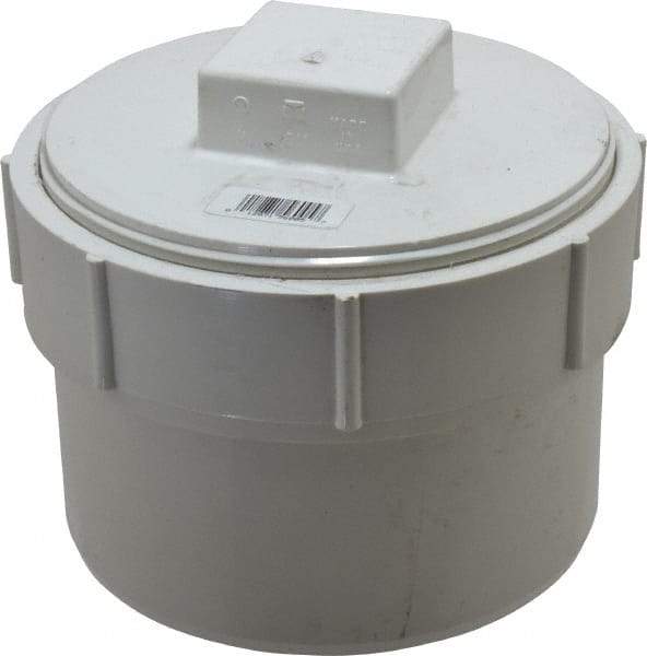 B&K Mueller - 6", PVC Drain, Waste & Vent Pipe Cleanout Adapter - Spig x CO with Plug - Benchmark Tooling
