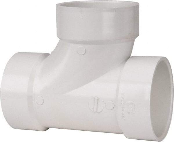 B&K Mueller - 4", PVC Drain, Waste & Vent Pipe Sanitary Tee - Hub x Hub x Hub - Benchmark Tooling