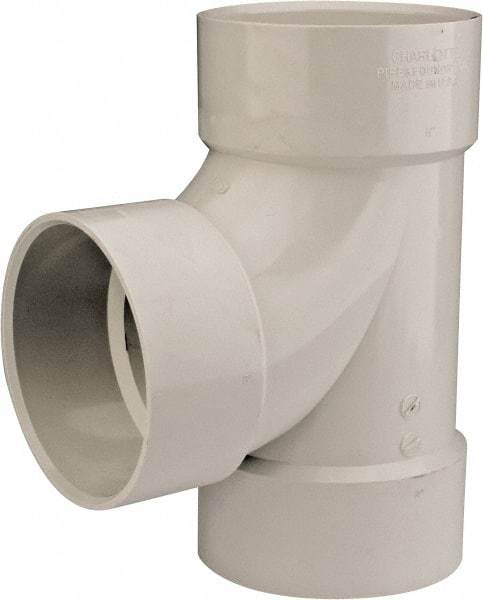 B&K Mueller - 6", PVC Drain, Waste & Vent Pipe Sanitary Tee - Hub x Hub x Hub - Benchmark Tooling