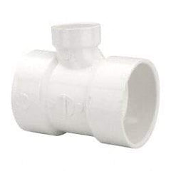 B&K Mueller - 3 x 3 x 1-1/2", PVC Drain, Waste & Vent Pipe Reducing Sanitary Tee - Hub x Hub x Hub - Benchmark Tooling