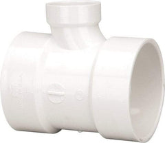 B&K Mueller - 4 x 4 x 2", PVC Drain, Waste & Vent Pipe Reducing Sanitary Tee - Hub x Hub x Hub - Benchmark Tooling