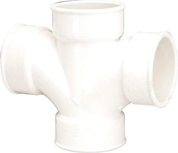 B&K Mueller - 3", PVC Drain, Waste & Vent Pipe Sanitary Cross - All Hub - Benchmark Tooling