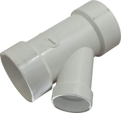 B&K Mueller - 3 x 3 x 2", PVC Drain, Waste & Vent Pipe 45 Wye - Hub x Hub x Hub - Benchmark Tooling