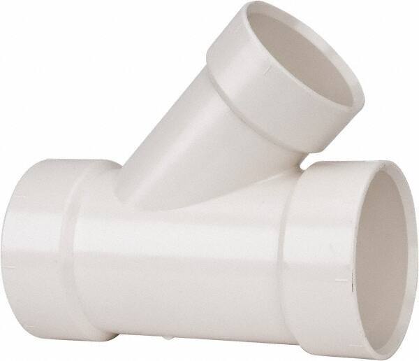B&K Mueller - 4 x 4 x 3", PVC Drain, Waste & Vent Pipe 45 Wye - Hub x Hub x Hub - Benchmark Tooling