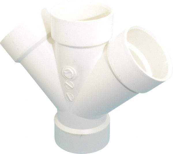 B&K Mueller - 3", PVC Drain, Waste & Vent Pipe 45 Double Wye - All Hub - Benchmark Tooling