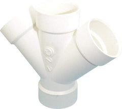 B&K Mueller - 3", PVC Drain, Waste & Vent Pipe 45 Double Wye - All Hub - Benchmark Tooling