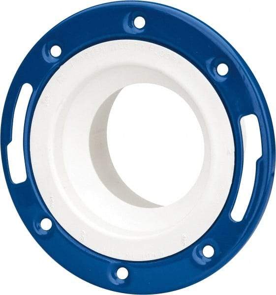 B&K Mueller - 4 x 3" Pipe, 7" OD, PVC Adjustable Closet Flange - 40° Max Working Temp, Hub End Connections - Benchmark Tooling