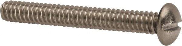 Value Collection - #10-24 UNC, 1-1/2" Length Under Head Slotted Drive Machine Screw - Round Head, Grade 316 Stainless Steel, Uncoated, Without Washer - Benchmark Tooling